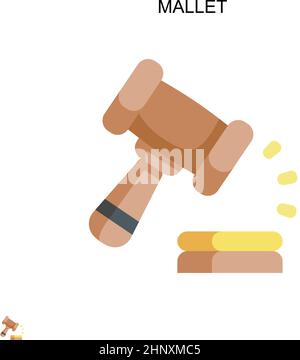Mallet Simple vector icon. Illustration symbol design template for web mobile UI element. Stock Vector