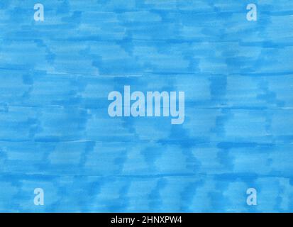 closeup of permanent blue marker doodles brushes on white background Stock Photo