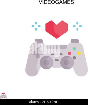 Videogames Simple vector icon. Illustration symbol design template for web mobile UI element. Stock Vector