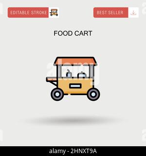 Food cart Simple vector icon. Stock Vector