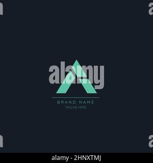 Minimal Luxury A logo design, initial based vector icon illustrations. Stock Vector