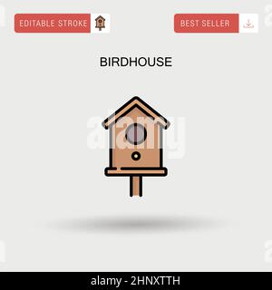 Cute wooden bird house vector cartoon illustration Stock Vector Image ...