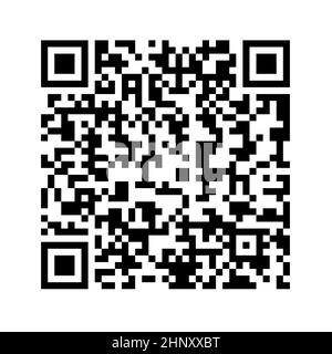 Vector QR code sample for smartphone scanning isolated on white background. Stock Vector