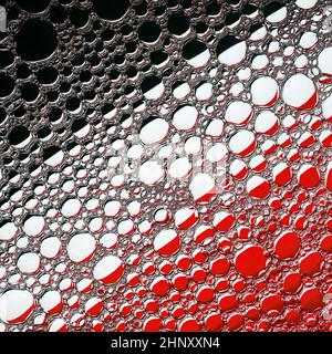 Abstract bubbles texture. Black, red and white background. Stock Photo