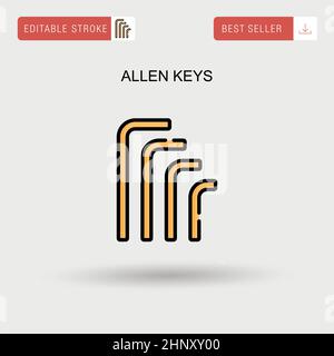 Allen keys Simple vector icon. Stock Vector