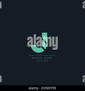 Minimal Luxury J logo design, initial based vector icon illustrations. Stock Vector