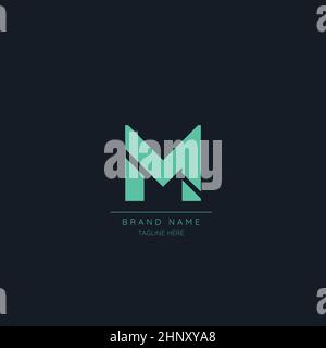 Minimal Luxury M logo design, initial based vector icon illustrations. Stock Vector