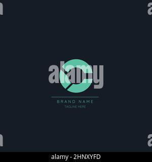 Minimal Luxury C logo design, initial based vector icon illustrations. Stock Vector