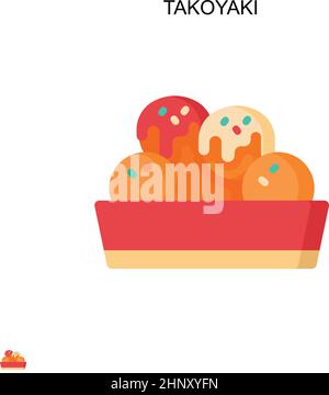 Takoyaki Simple vector icon. Illustration symbol design template for web mobile UI element. Stock Vector