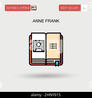 Anne Frank Simple vector icon. Stock Vector