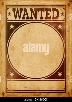 Wanted poster isolated on grunge background Stock Photo