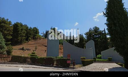 Memorial site (Place of Sacrifice) of the Massacre of Kalavryta Greece during World War II Stock Photo