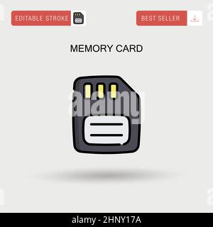 Memory card Simple vector icon. Stock Vector