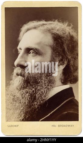 CDV (carte-de-visite) by Napoleon Sarony of Scottish writer and minister George MacDonald (1824-1905) who was a major literary influence on C.S. Lewis, J.R.R. Tolkien, W.H. Auden, G.K. Chesterton and others. Stock Photo