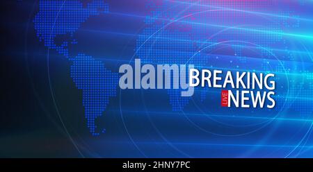 Breaking news concept, expanding line shows global connectivity.  3d illustration Stock Photo