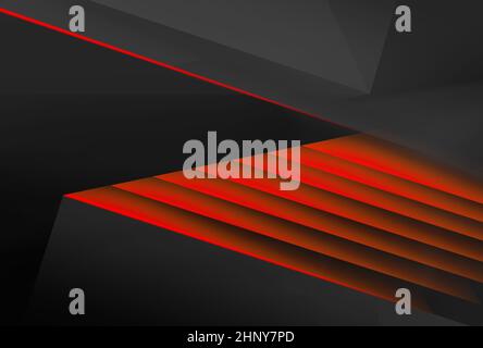 Graphical abstract dark with red highlights background Stock Photo