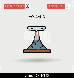 Volcano Simple vector icon. Stock Vector