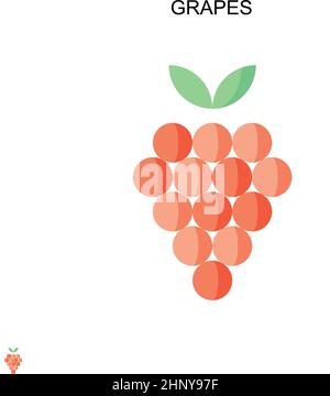 Grapes Simple vector icon. Illustration symbol design template for web mobile UI element. Stock Vector