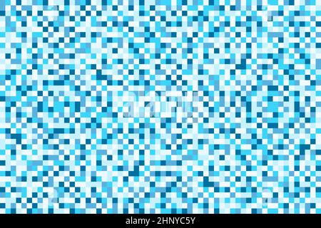 Seamless large pixel noise blue white light blue pattern 4 vector illustration Stock Vector