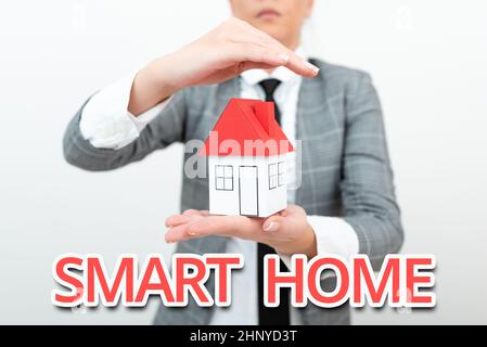 Writing displaying text Smart Home, Word Written on automation system control lighting climate entertainment systems Real Estate Agent Selling New Pro Stock Photo