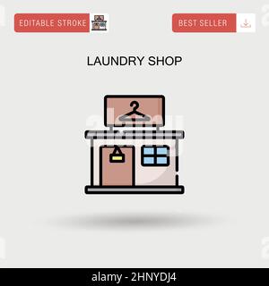 Laundry shop Simple vector icon. Stock Vector