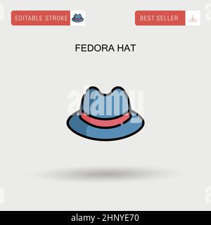 Cowboy fashion icon felt fedora headwear symbol Stock Vector Image ...