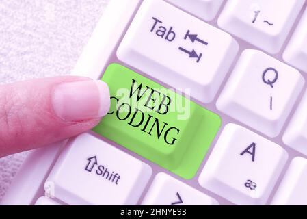 Inspiration showing sign Web Coding, Business concept work involved in developing a web site for the Internet Abstract Recording List Of Online Shop I Stock Photo