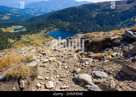 Landscape in Austian Alps - view from Kreiskogel, 2306 m,  Steiermark, Austria Stock Photo