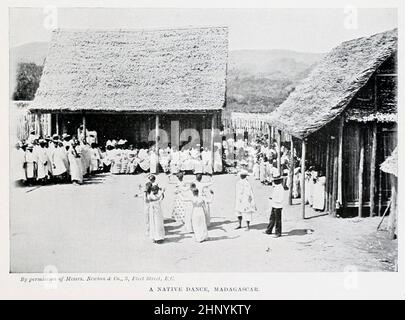 A native Dance, Madagascar from the book '  The living races of mankind ' Vol 1 by Henry Neville Hutchinson,, editors John Walter Gregory, and Richard Lydekker, Publisher: London,  Hutchinson & co 1901 Stock Photo