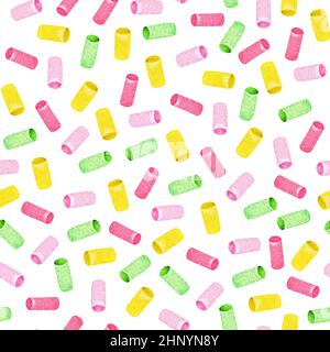 Confetti. Seamless pattern. Watercolor illustration. Isolated on a white background. For your design of fabrics, greeting cards, gift packages, statio Stock Photo