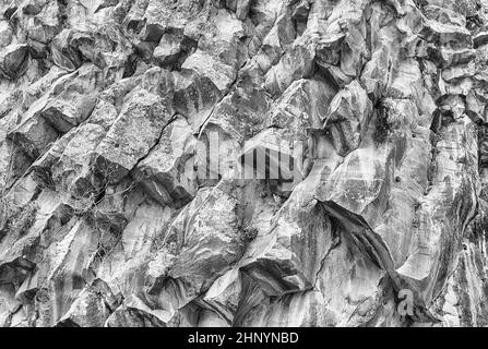 Texture of volcanic stones at the Alcantara Gorges. Located near Taormina, Sicily, Italy Stock Photo