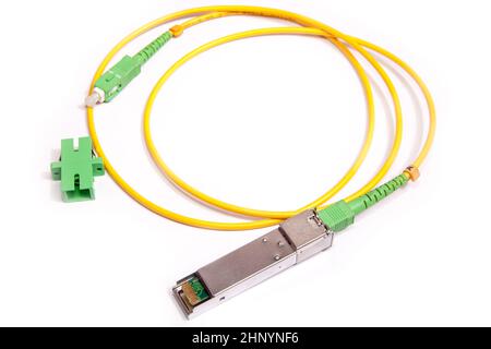 Optical gigabit SFP module for network switch Stock Photo