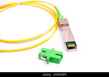 Optical gigabit SFP module for network switch Stock Photo