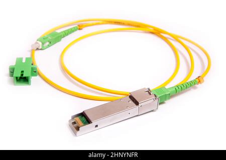 Optical gigabit SFP module for network switch Stock Photo