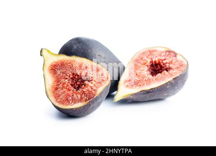 Fresh ripe figs isolated on white background. Stock Photo