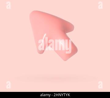 Cursor 3d simbol. Realistic render pointer arrow. Vector design elements for modern illustration. Stock Vector