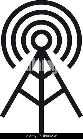 Signal tower icon. Wireless communication symbol. Cell transmission station Stock Vector