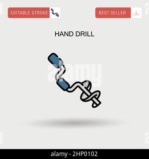 Hand drill Simple vector icon. Stock Vector