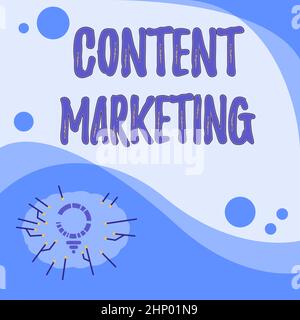 Inspiration showing sign Content Marketing, Business overview involves creation and sharing of online material Light Bulb Drawing With Multiple Lines Stock Photo