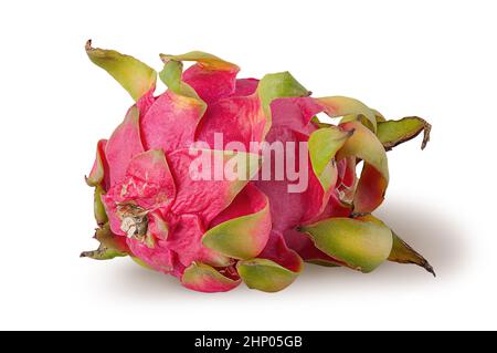 Dragon fruit horizontally rotated isolated on white background Stock Photo