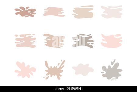 Hand drawn blob elements collection ink paint splash stain spot splatter different shapes. Isolated cut out vector illustration for sticker label bann Stock Vector