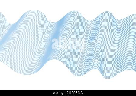 Blue wavy background. Geometric abstract vector illustration with gradient color waves. Futuristic cover design for notebook paper, copybook brochures Stock Vector
