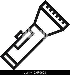 Flashlight icon. Electric torch. Pocket light device Stock Vector