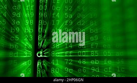 Colorful digital data digits and streaming source code background with ...