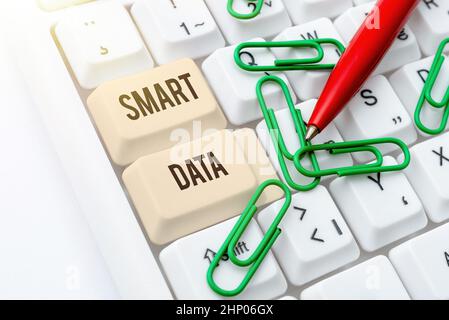 Handwriting text Smart Data, Conceptual photo digital information that is formatted for further consolidation Abstract Doing Virtual Bookkeeping, List Stock Photo