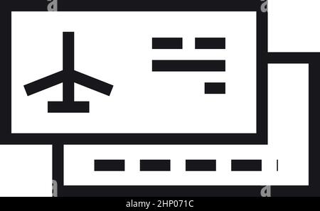 Plane tickets icon. Flight paper pass. Airplane card Stock Vector