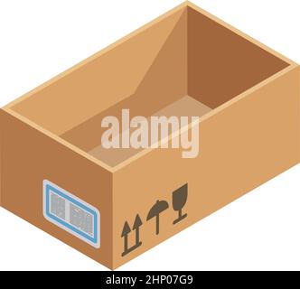 Empty cardboard box. Brown paper package icon Stock Vector