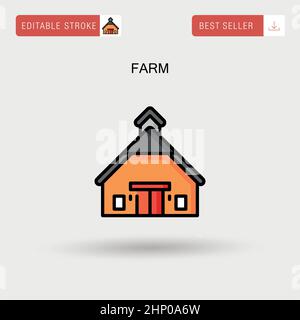 Farm Simple vector icon. Stock Vector