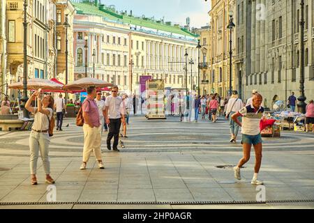 Saint-Petersburg, Russia - Jun 07, 2021: Bolshaya Morskaya Street Stock Photo