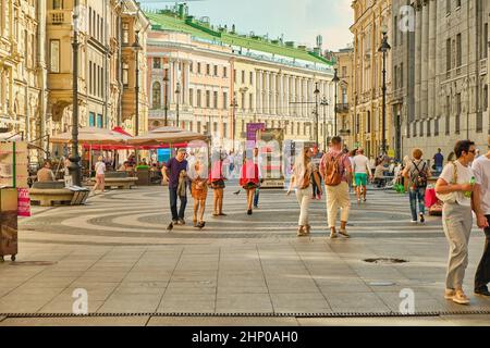 Saint-Petersburg, Russia - Jun 07, 2021: Bolshaya Morskaya Street Stock Photo